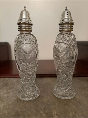 HOFBAUER The Byrds Lead Crystal Salt & Pepper Shaker Set 7.5"